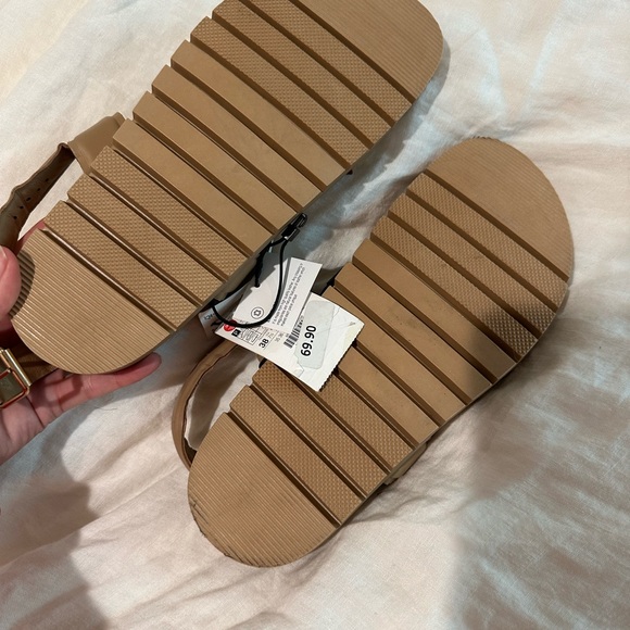 Zara tan leather sandal NWT - Picture 4 of 5